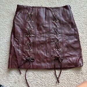 Red Mini Pencil Skirt for Night Out